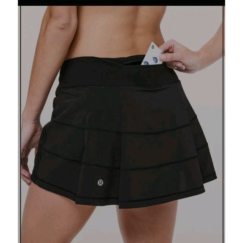 Lululemon Pace Rival Black Tennis Golf Pickleball Skort Skirt Size 8 Activewear